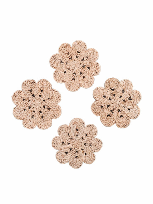 Jute Flower Drink Coaster (Set of 4)