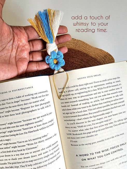Macrame Daisy Flowers Bookmark Charm