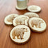 Bear Engraved Wood Coaster Set