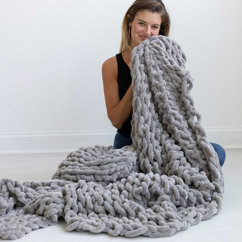 Infinite Chunky Knit Blanket | Minky | Big – Mist