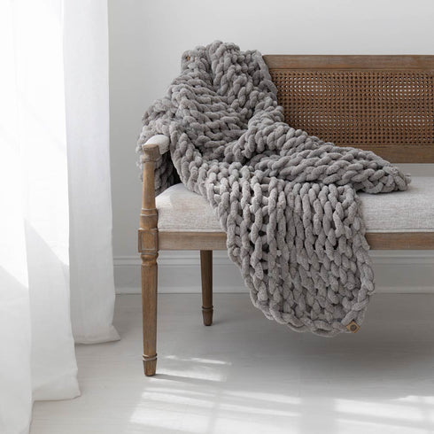 Infinite Chunky Knit Blanket | Minky | Big – Mist