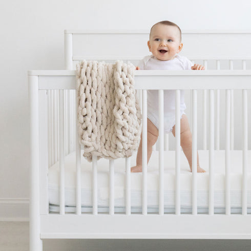 Infinite Chunky Knit Blanket | Minky | Cuddle – Sand