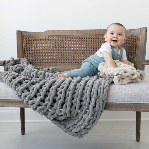Infinite Chunky Knit Blanket | Minky | Little – Mist