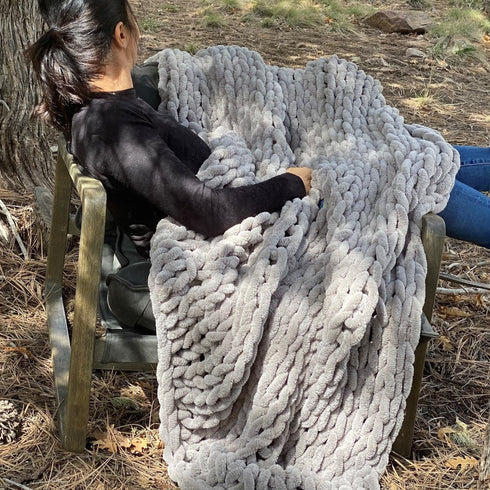 Infinite Chunky Knit Blanket | Minky | Big – Mist