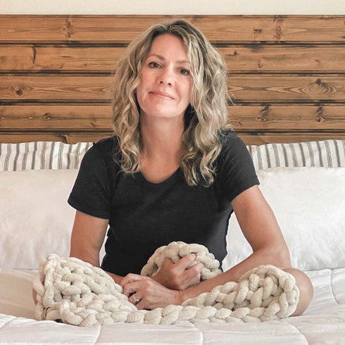 Infinite Chunky Knit Blanket | Minky | Cuddle – Sand