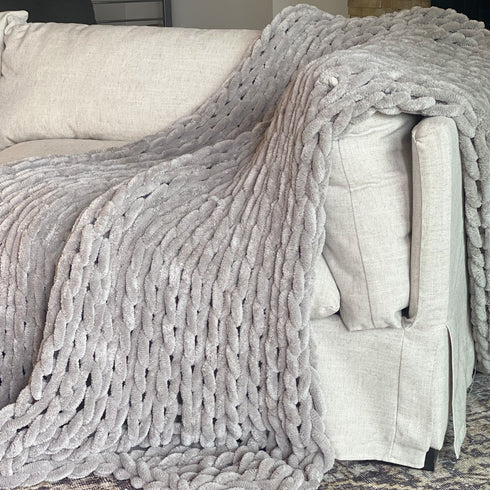 Infinite Chunky Knit Blanket | Minky | Big – Mist