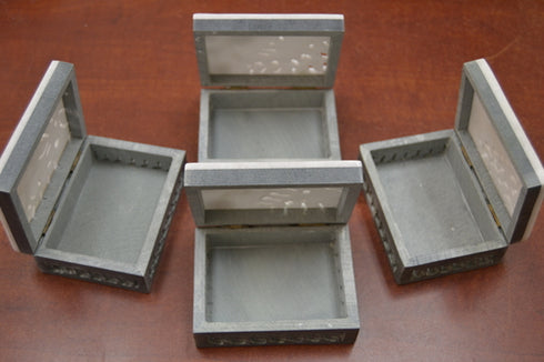 Handmade Flower Storage Soapstone Boxes