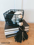 Geometric Keychain with Black Tassels