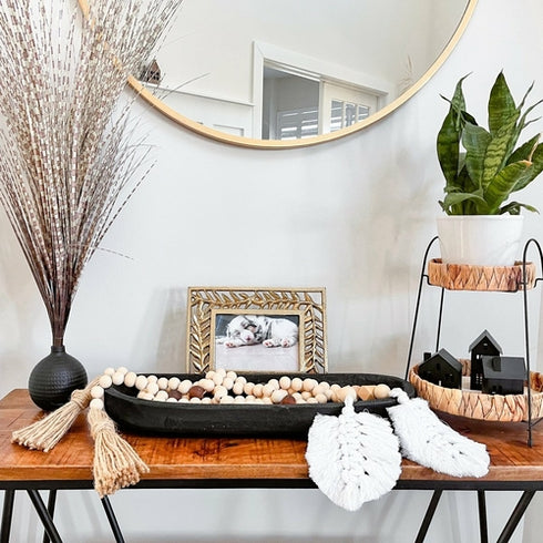 Macrame Feather Bead Garland
